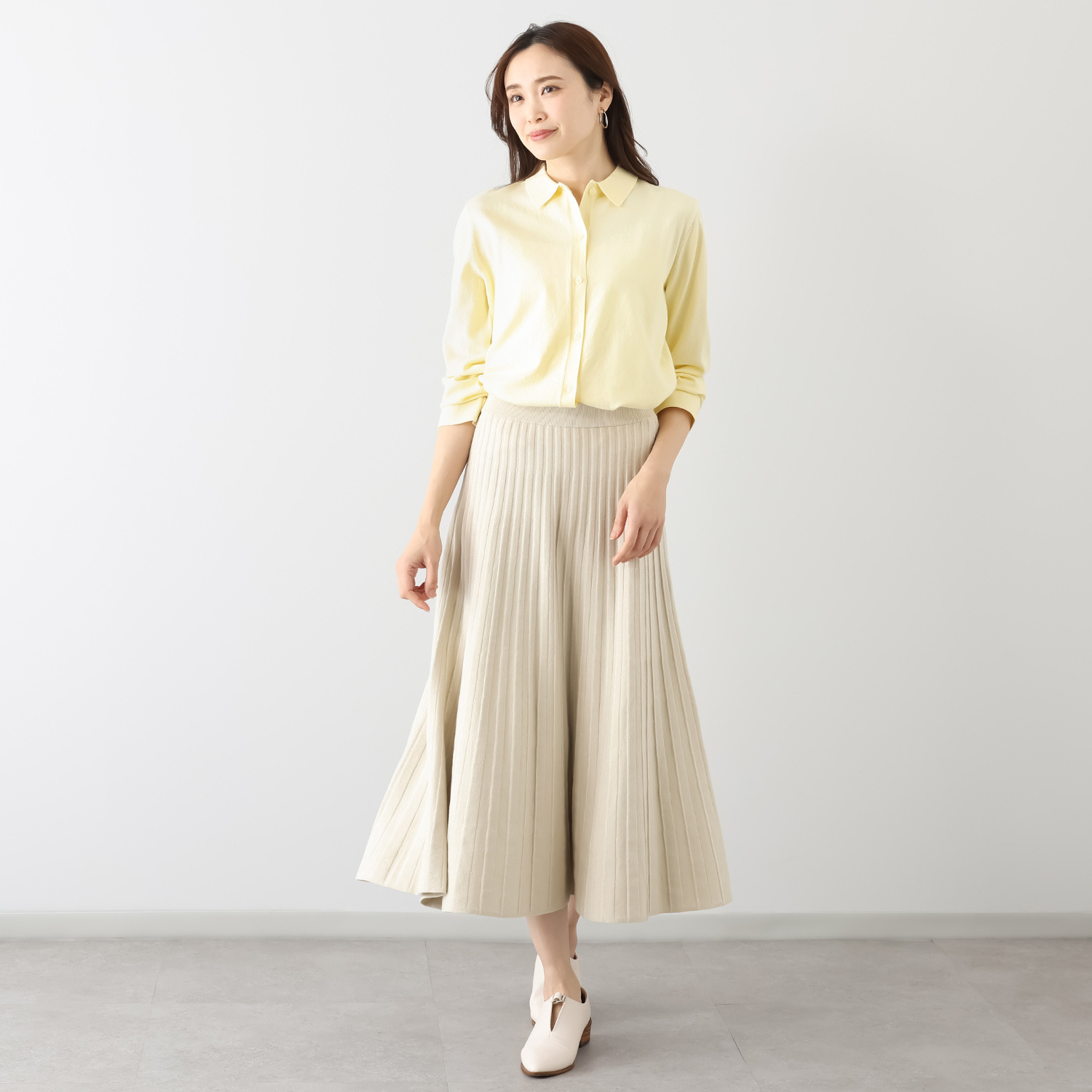 スピンブルー イタリアＭＴＢ社製 エーゲ海コットン混 襟付ニットシャツ