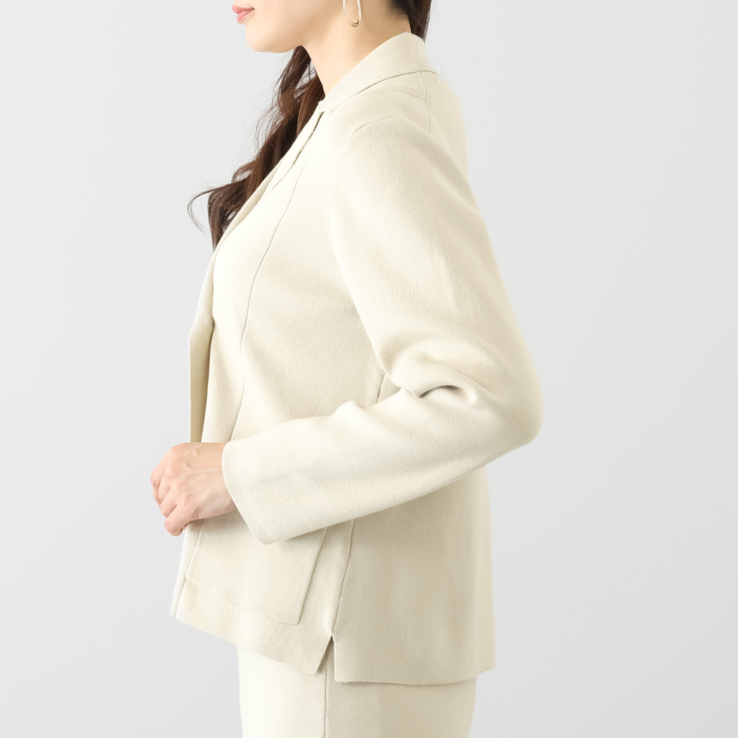 スピンブルー イタリアＭＴＢ社製 エーゲ海コットン混 ダブルブレスト ニットジャケット