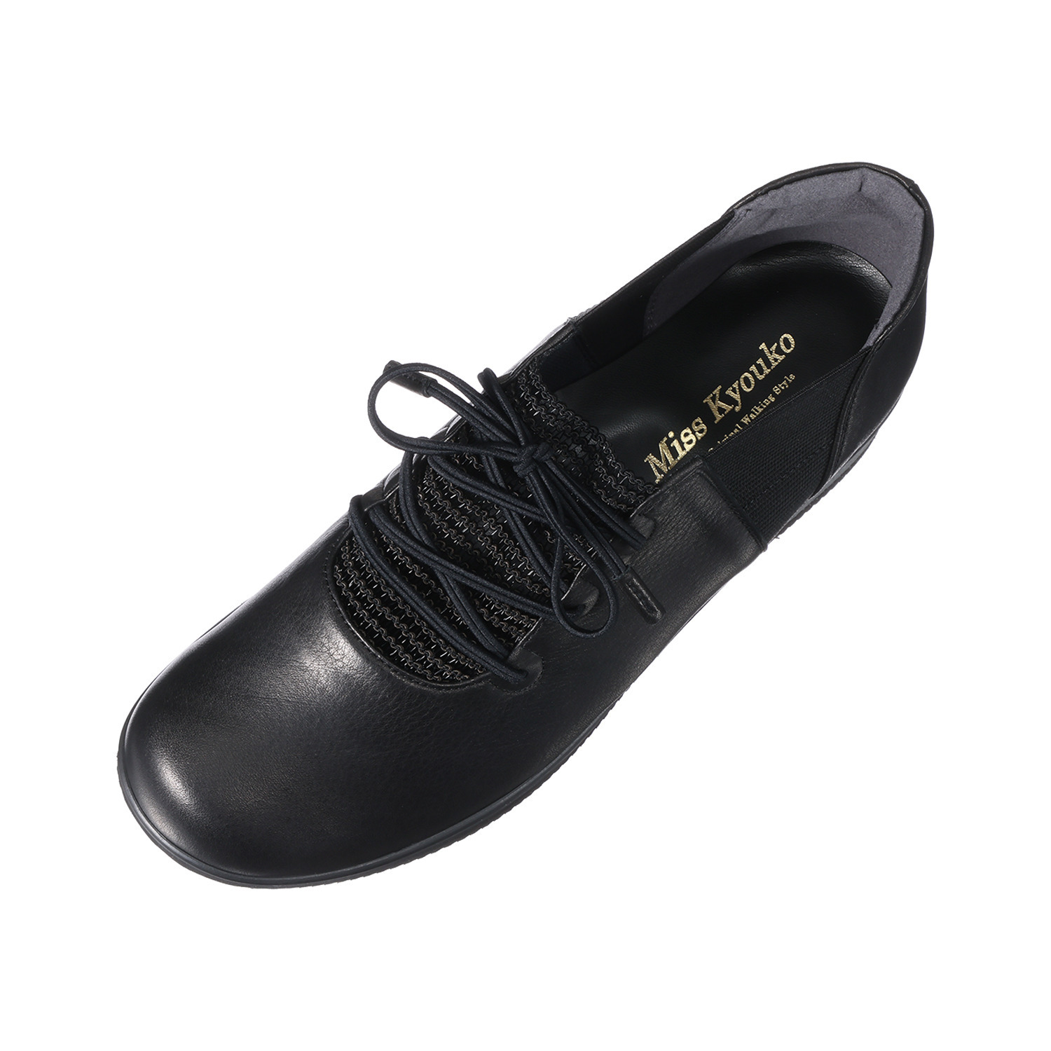 ミスキョウコ 日本製 ソフト牛革 シアーゴムスリッポン