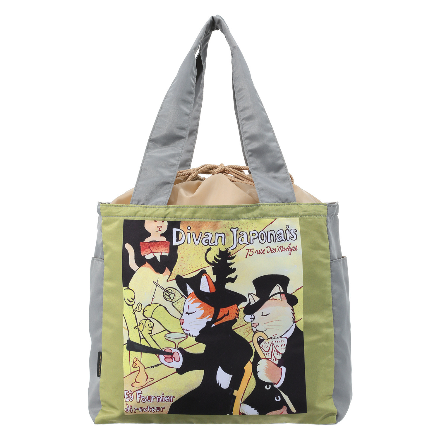 キャットアート ポケッタブル ショッピングトートバッグ