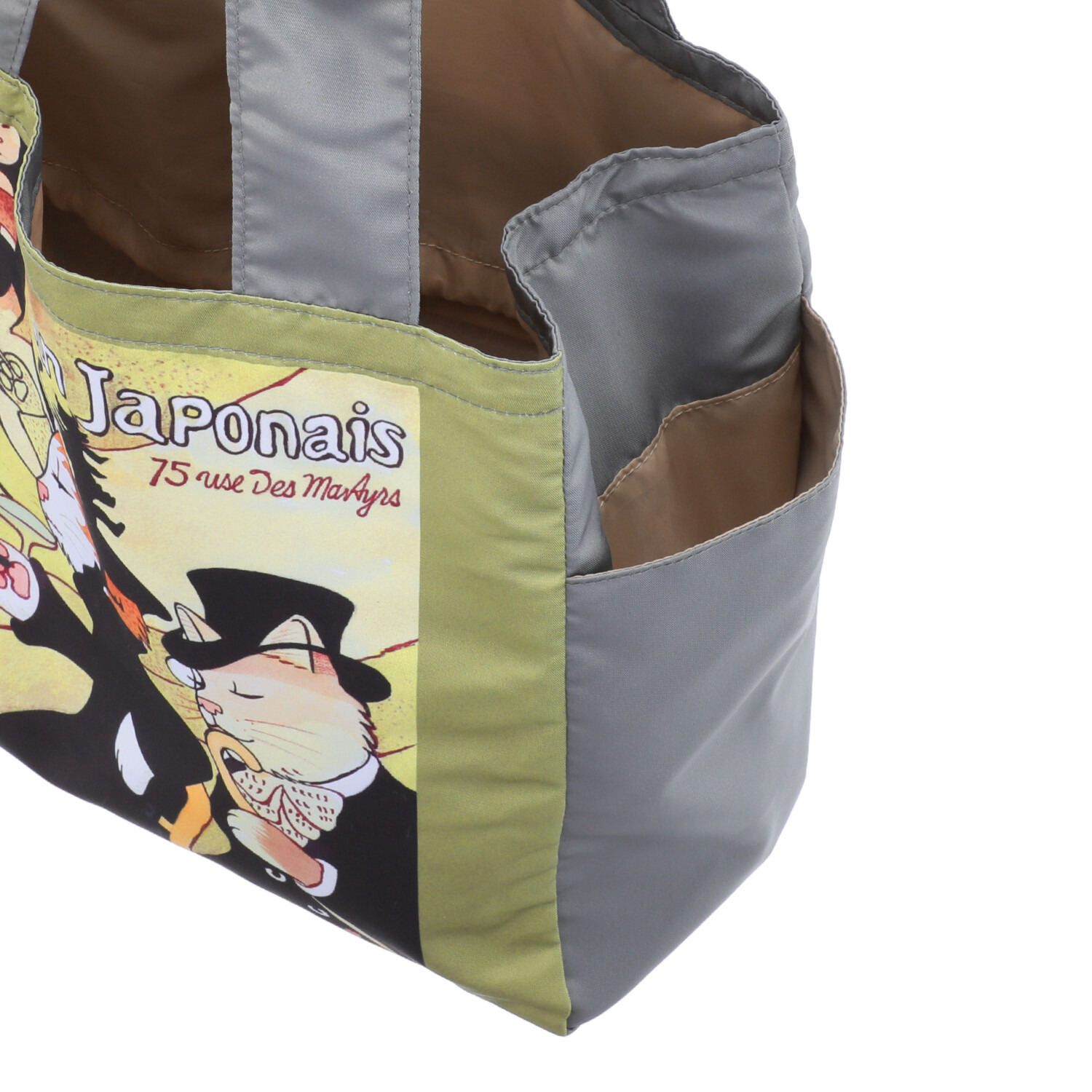 キャットアート ポケッタブル ショッピングトートバッグ