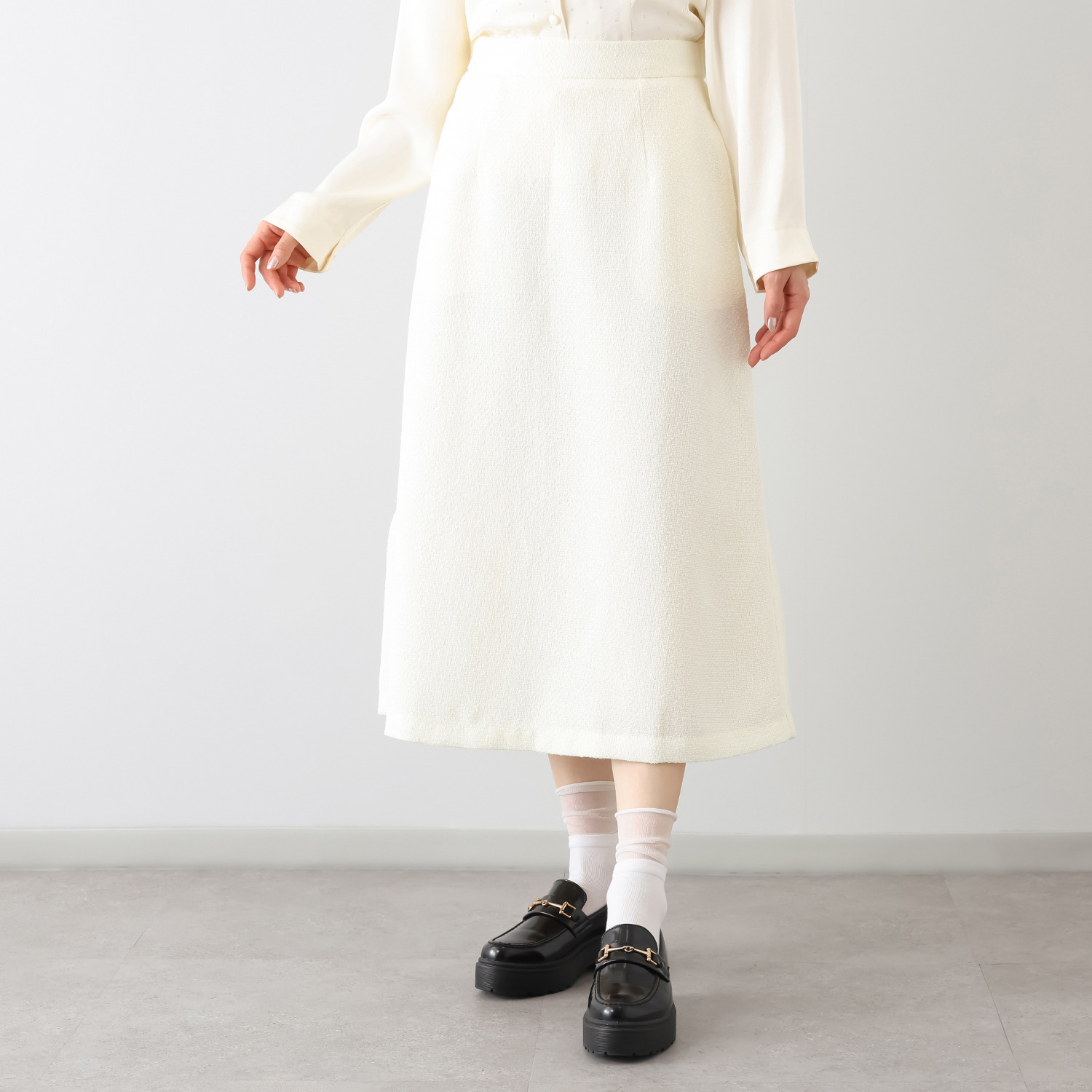 ミューリエ 余白のある上品さを演出 グレースフル ツイードスカート