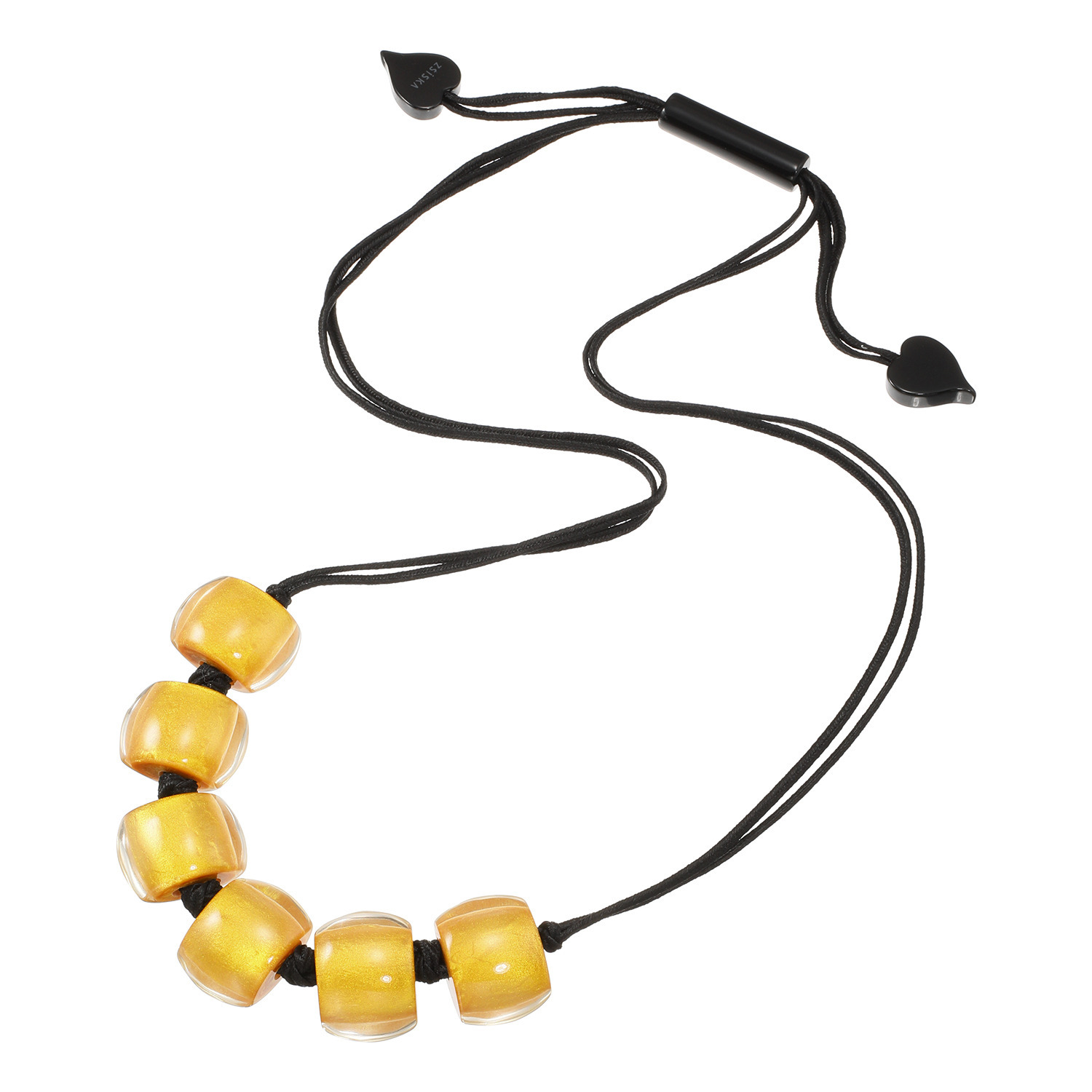 シスカ レジン ラウンドスクエア ロングコードネックレス