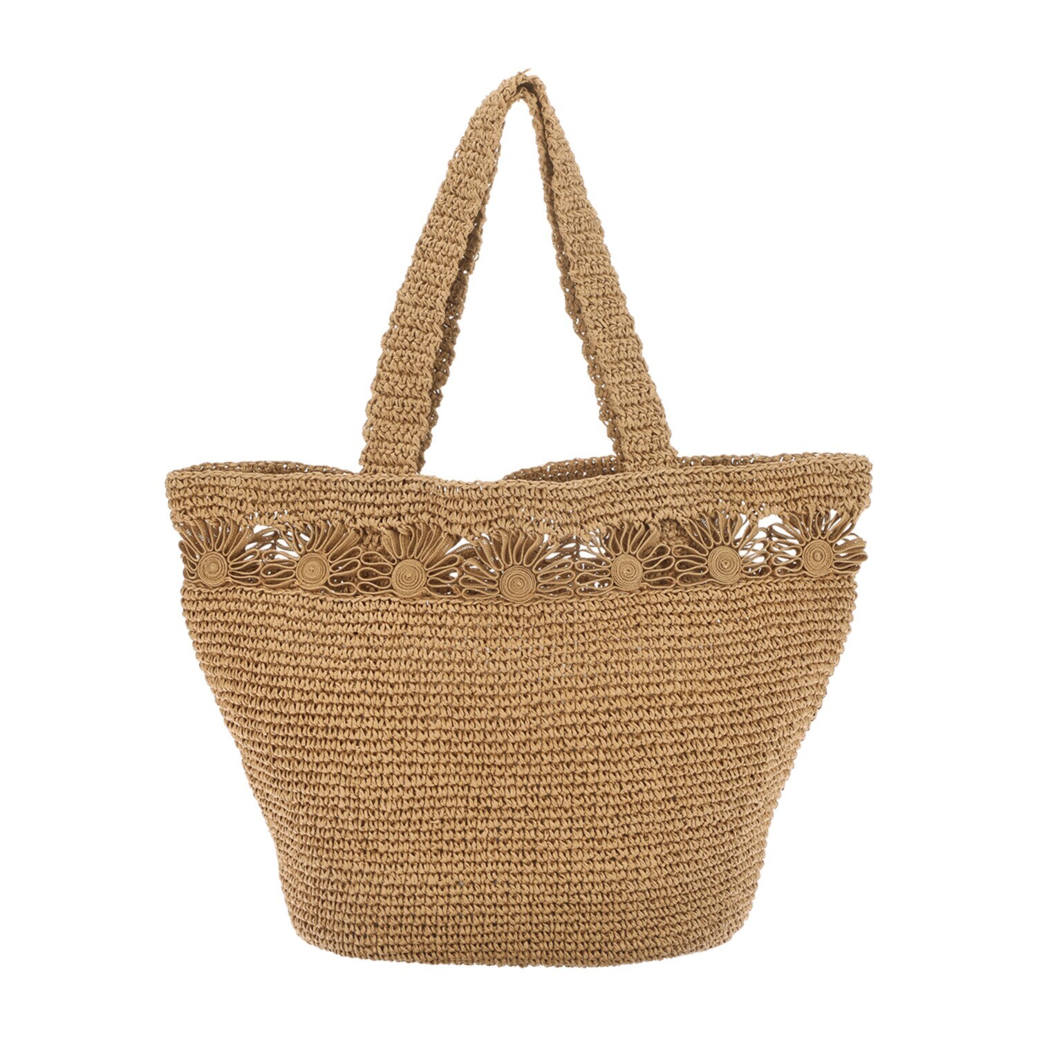 ジョナータ フラワーモティーフ 細手編み トートバッグ