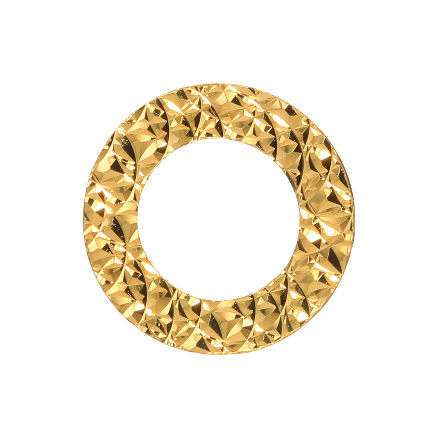 オール　ブランシュ 純金 ダイヤモンドカット＆ ホログラフカット リバーシブル リング型ペンダントトップ