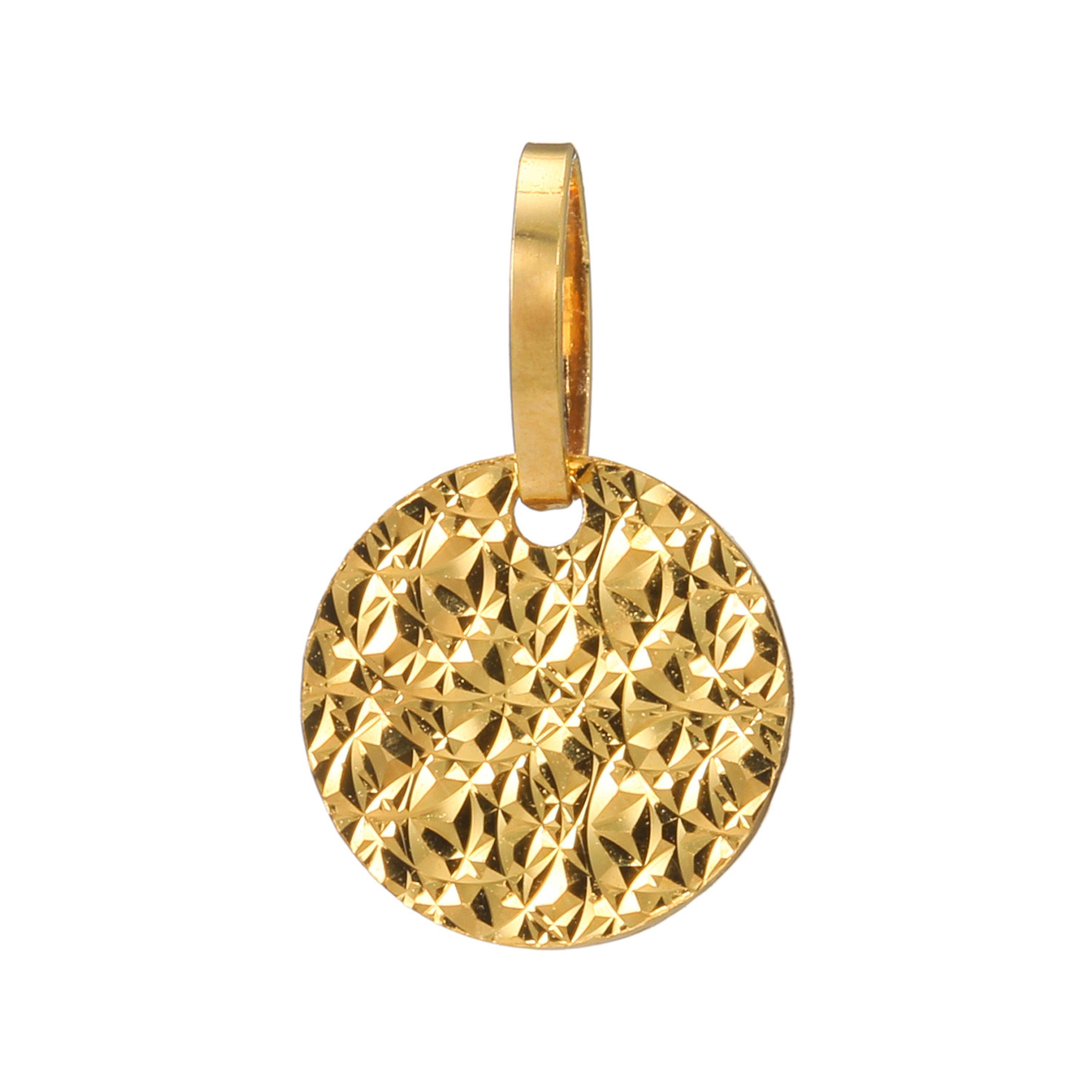 オール　ブランシュ 純金 ダイヤモンドカット＆ ホログラフカット リバーシブル 丸型ペンダントトップ