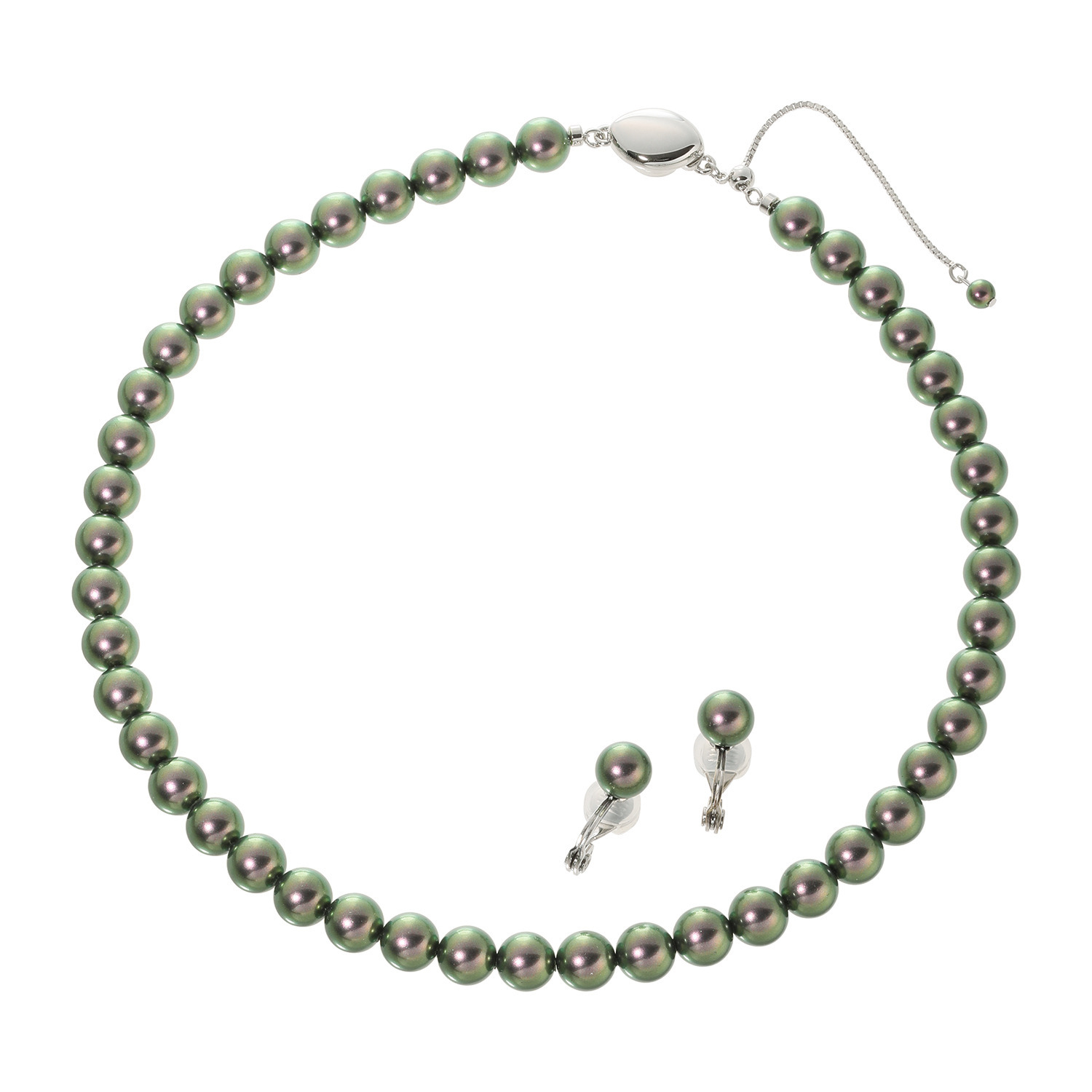 プレミアムパール 泉州の職人技 ８ｍｍＵＰ　貝パール ネックレス＆ イヤリング／ピアスセット