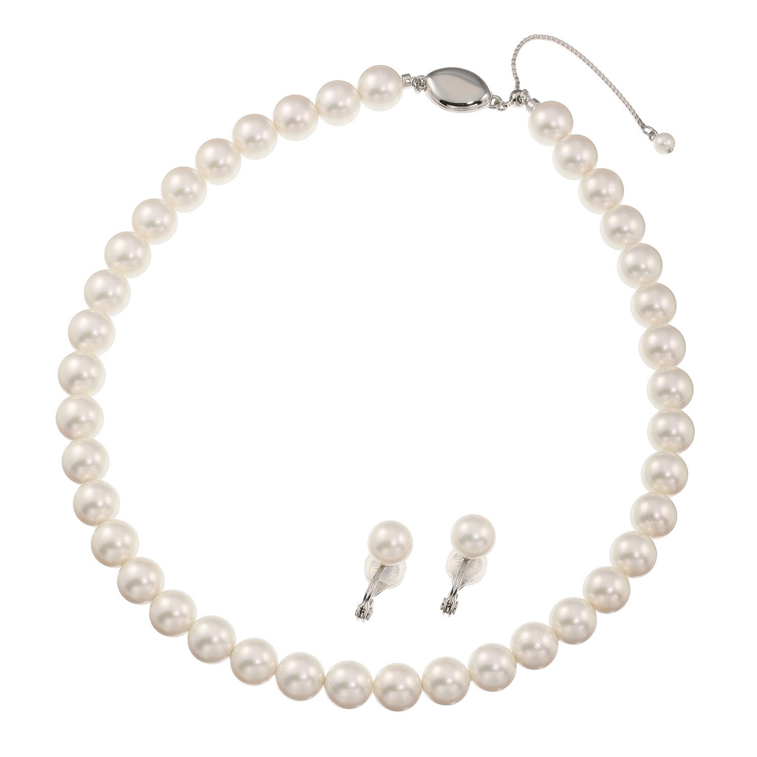 プレミアムパール 泉州の職人技 ９ｍｍＵＰ　貝パール ネックレス＆ イヤリング／ピアスセット