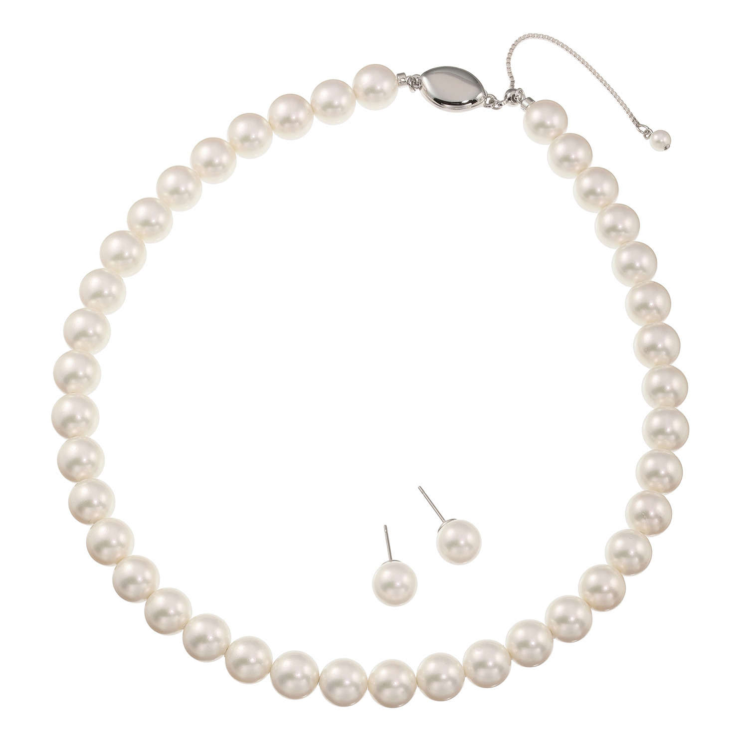 プレミアムパール 泉州の職人技 ９ｍｍＵＰ　貝パール ネックレス＆ イヤリング／ピアスセット