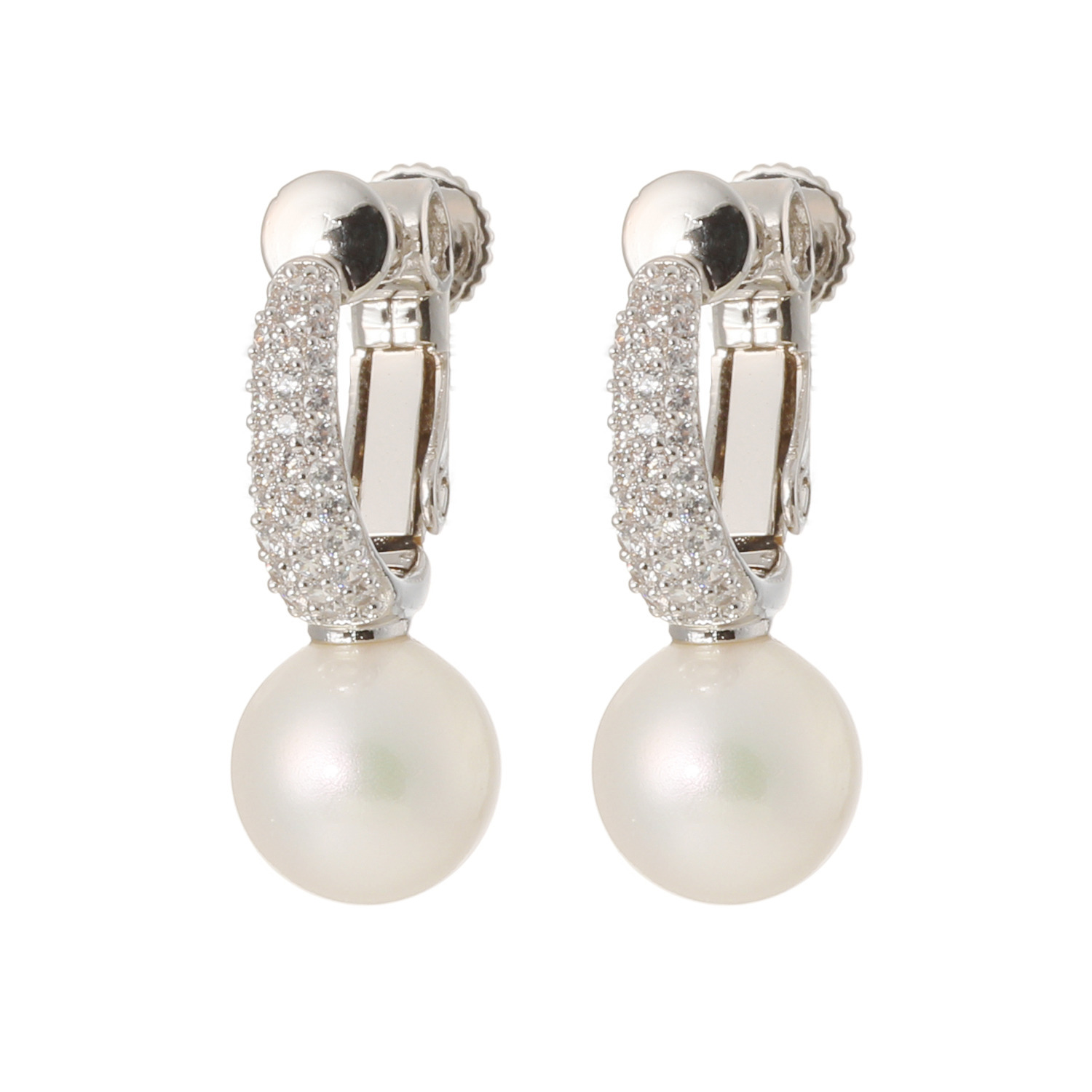 プレミアムパール 泉州の職人技 貝パール＆ＣＺ パヴェスタイル イヤリング／ピアス