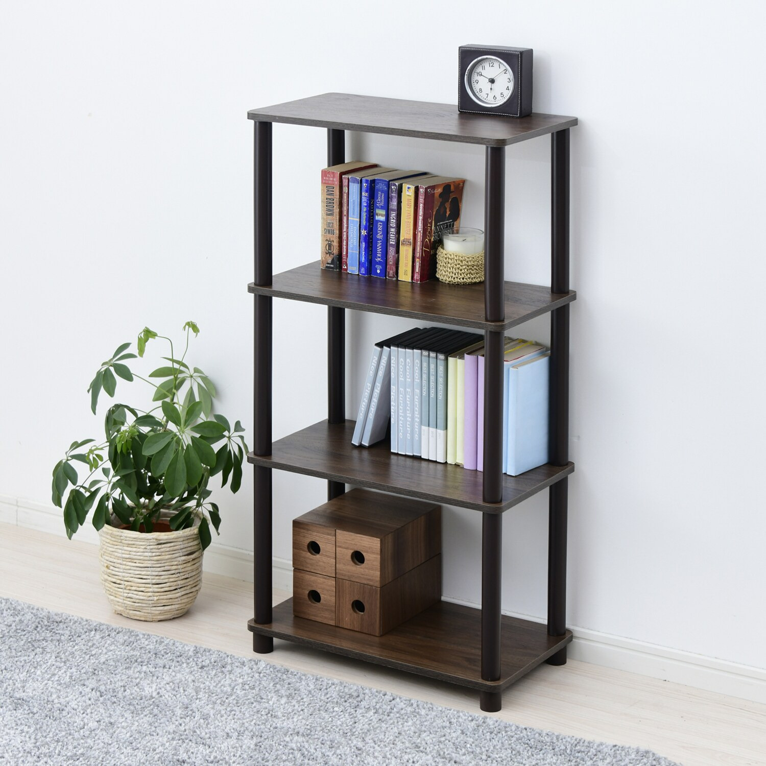 工具不要！ あっ！という間に組立完成 イージーウッドラック ＜４段＞