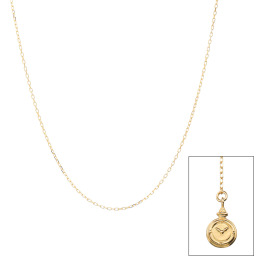 チェルカーレ １８Ｋ 懐中時計モティーフ付 ケーブルチェーン ネックレス