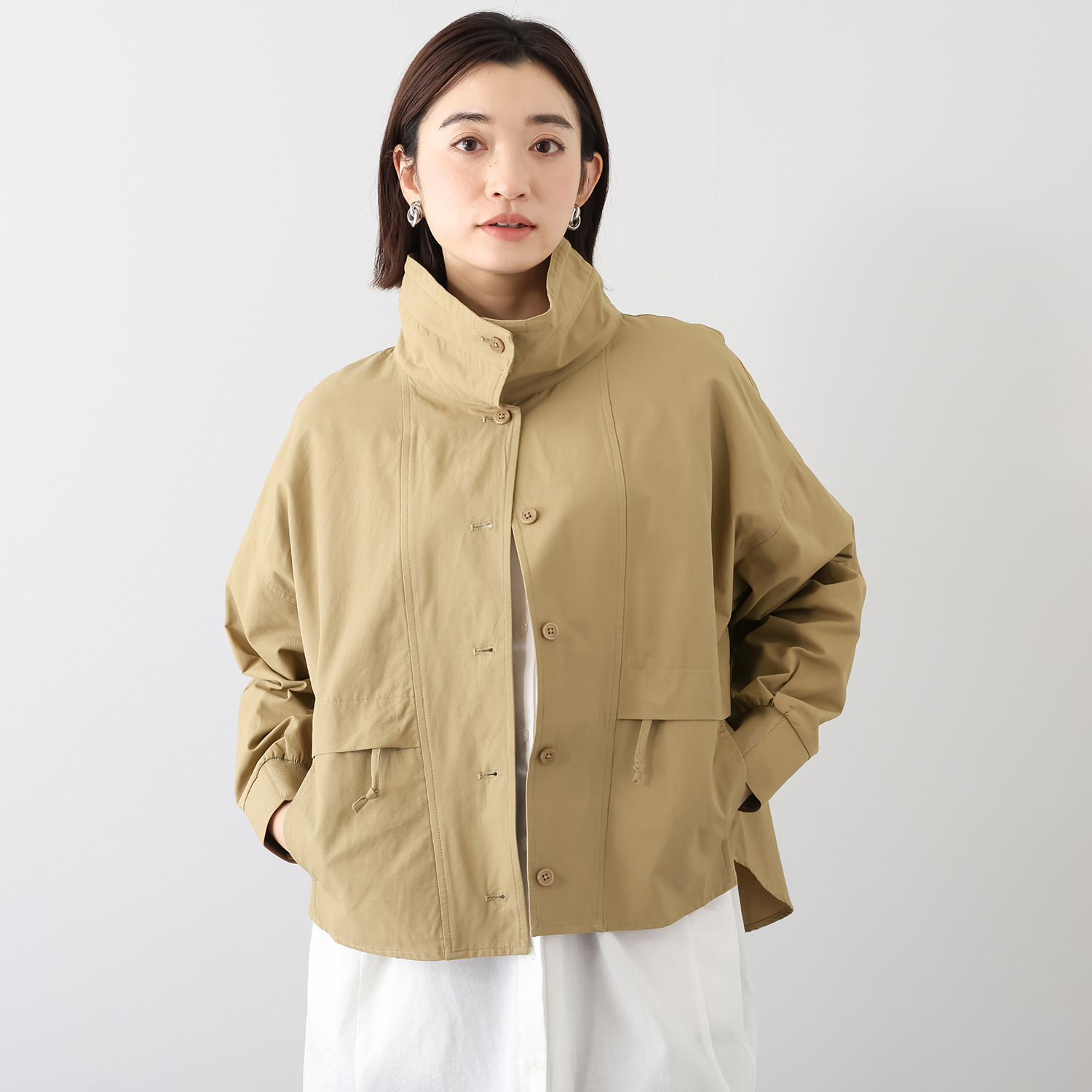 ヨーコモリモト ボリュームネック デザインブルゾン