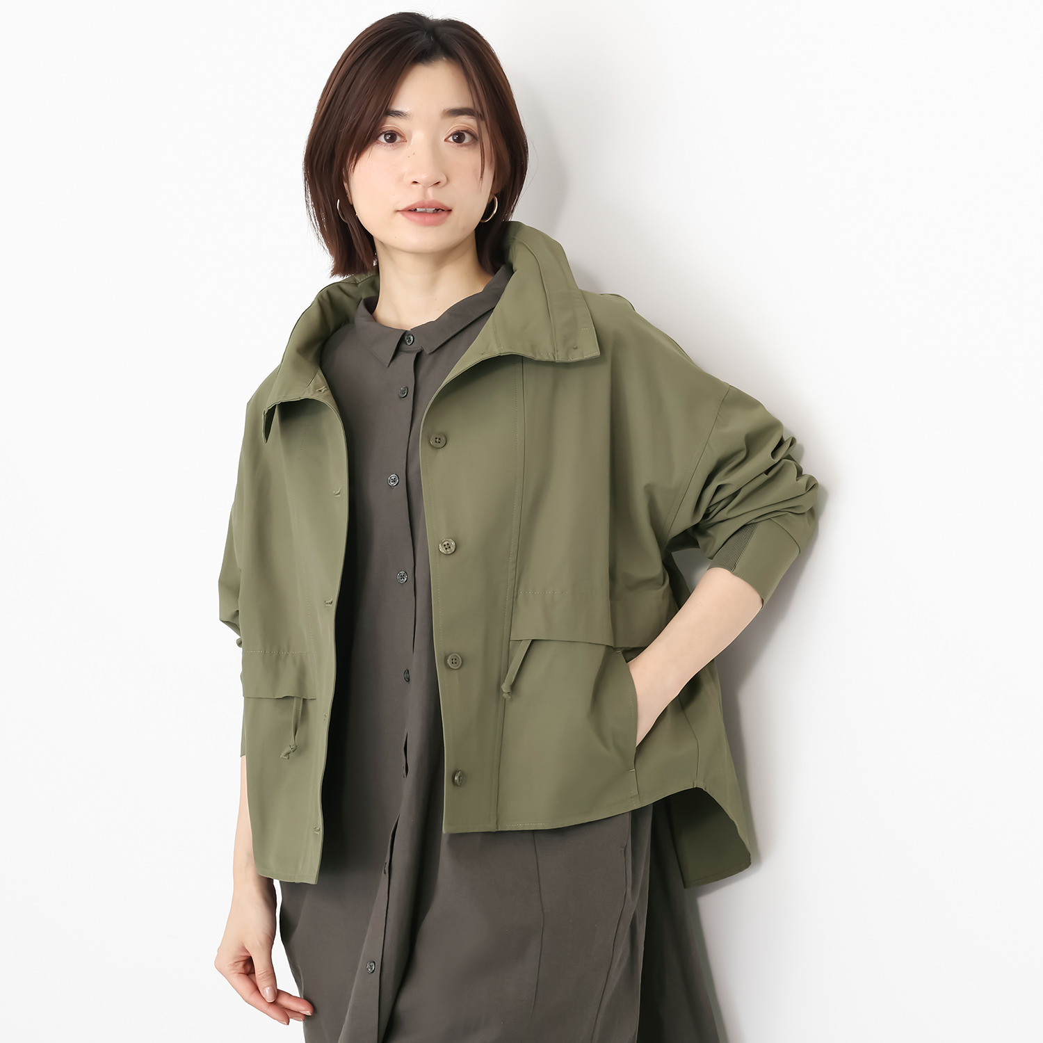 ヨーコモリモト ボリュームネック デザインブルゾン