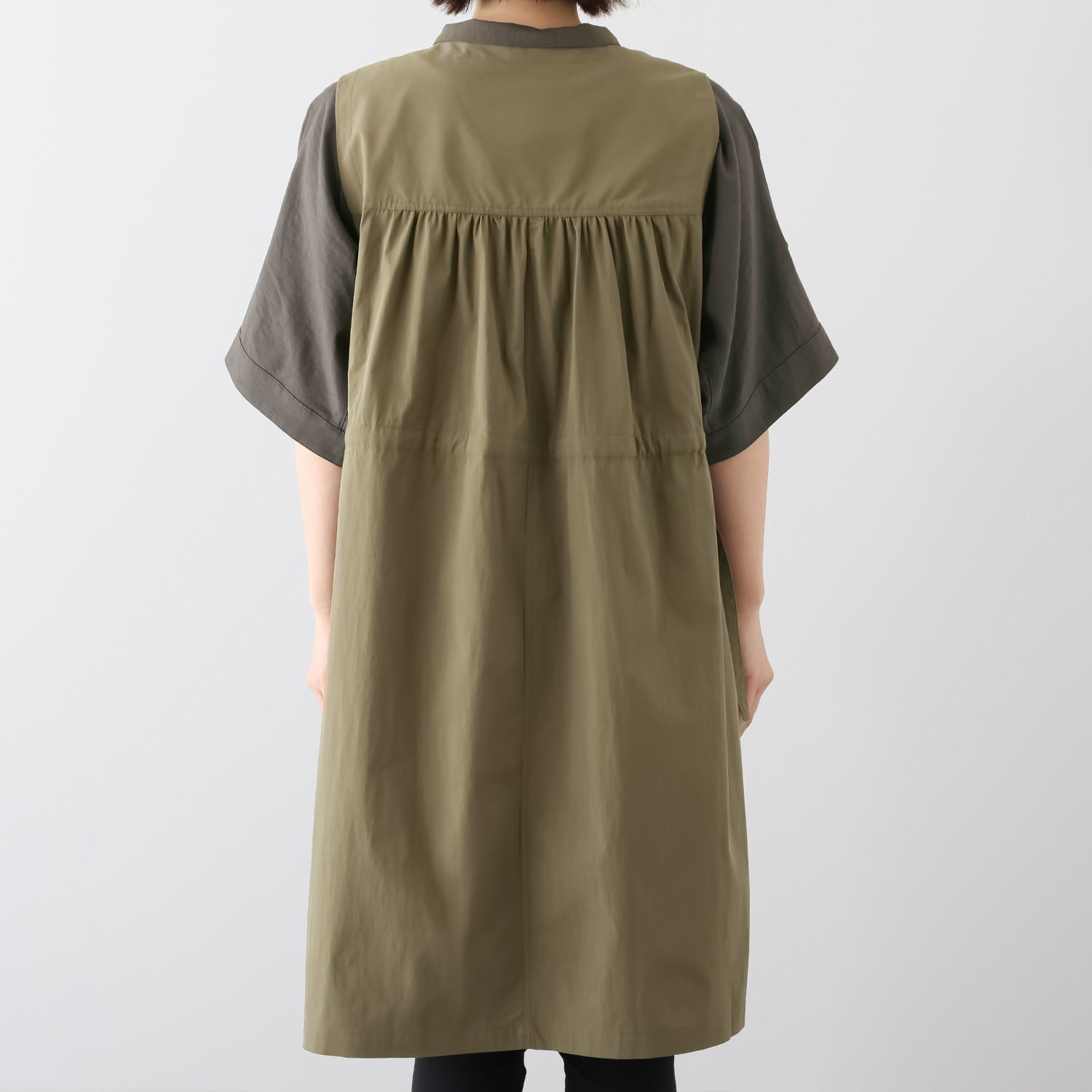 ヨーコモリモト ロング丈で スタイルアップ＆カバー カジュアルデザインベスト