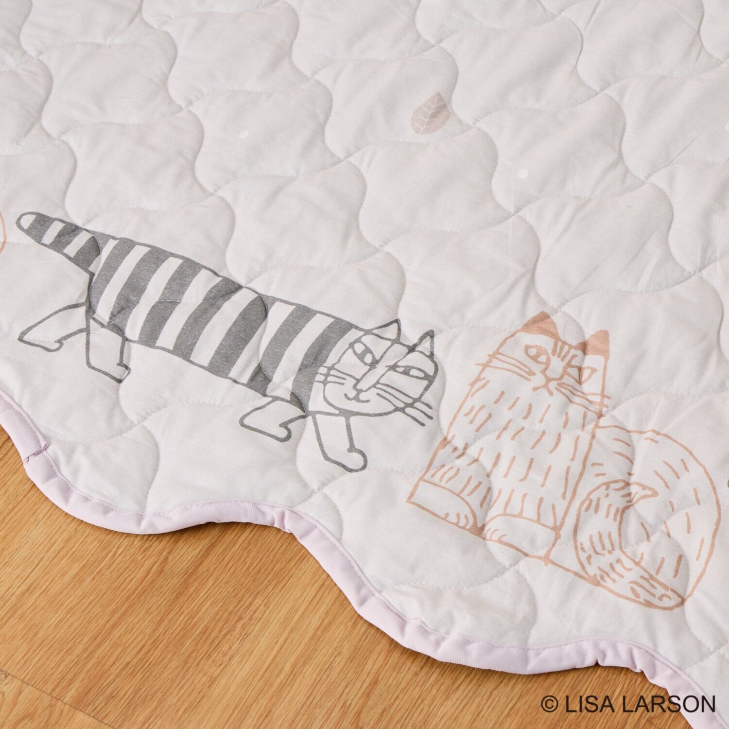 リサ・ラーソン 猫とハリネズミ リバーシブル マルチキルトカバー ＜１９０×２４０ｃｍ＞