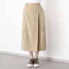 オンザビーバイサマーミー Ｉラインで旬な装い 共布配色ベルト付 タックデザインスカート