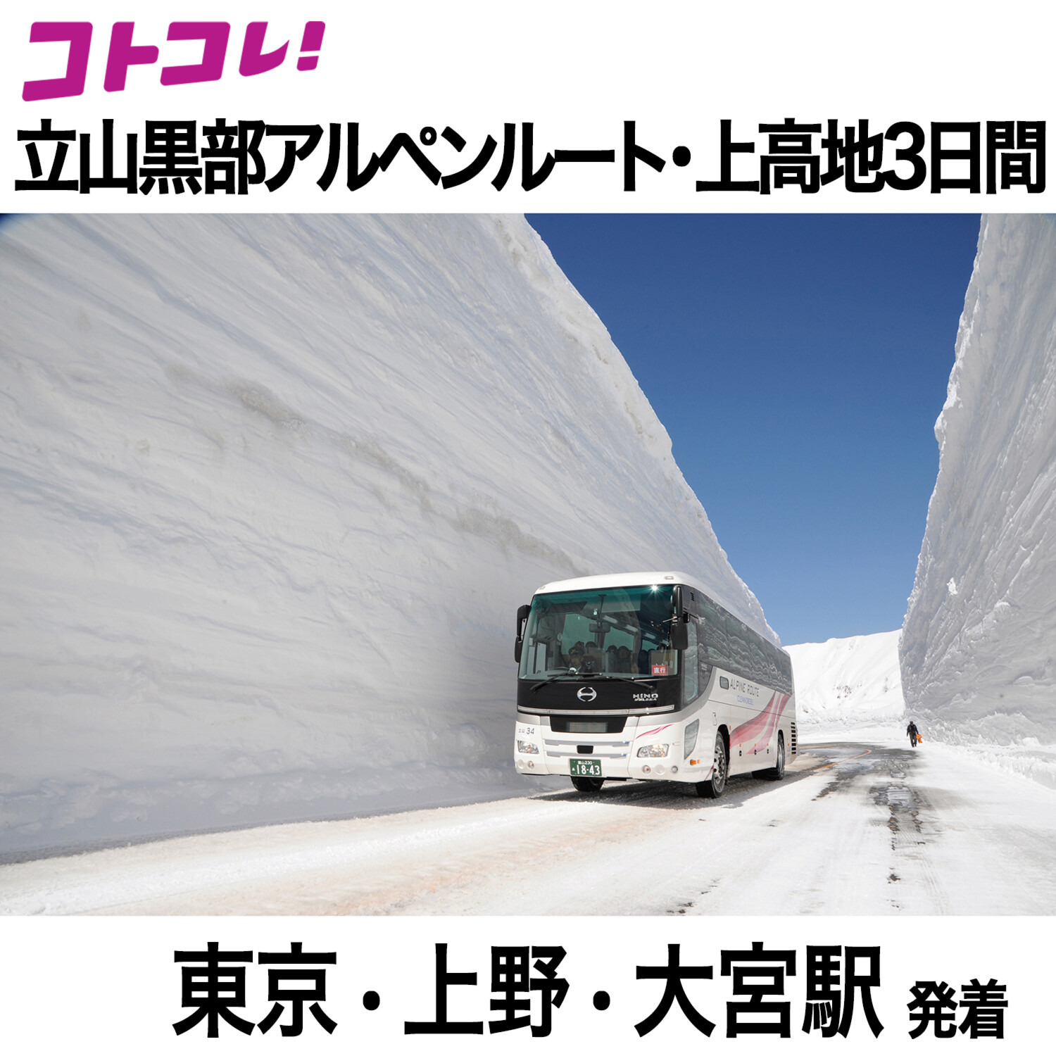 大人時間を愉しむ 立山黒部アルペンルート 上高地の旅３日間 ２名１室 東京・上野・大宮駅発着