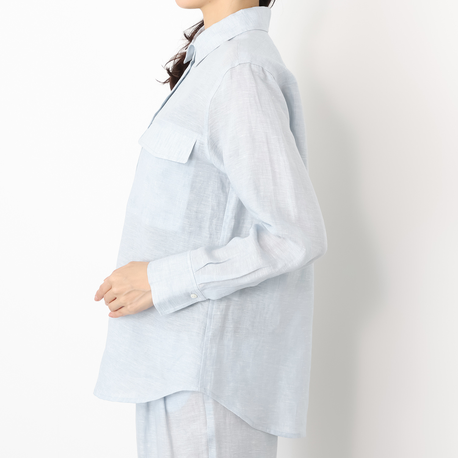 亀　恭子セレクト！ パールアンドクイーン フランス・ ノルマンディー産 プラチナプレミアムリネン １００％ ダブルポケットシャツ