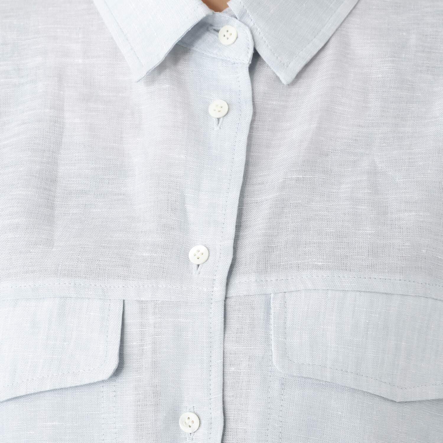 亀　恭子セレクト！ パールアンドクイーン フランス・ ノルマンディー産 プラチナプレミアムリネン １００％ ダブルポケットシャツ