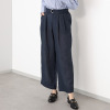 亀　恭子セレクト！ パールアンドクイーン フランス・ ノルマンディー産 プラチナプレミアムリネン １００％ 共布ベルト付ワイドパンツ