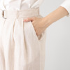 亀　恭子セレクト！ パールアンドクイーン フランス・ ノルマンディー産 プラチナプレミアムリネン １００％ 共布ベルト付ワイドパンツ