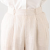 亀　恭子セレクト！ パールアンドクイーン フランス・ ノルマンディー産 プラチナプレミアムリネン １００％ 共布ベルト付ワイドパンツ