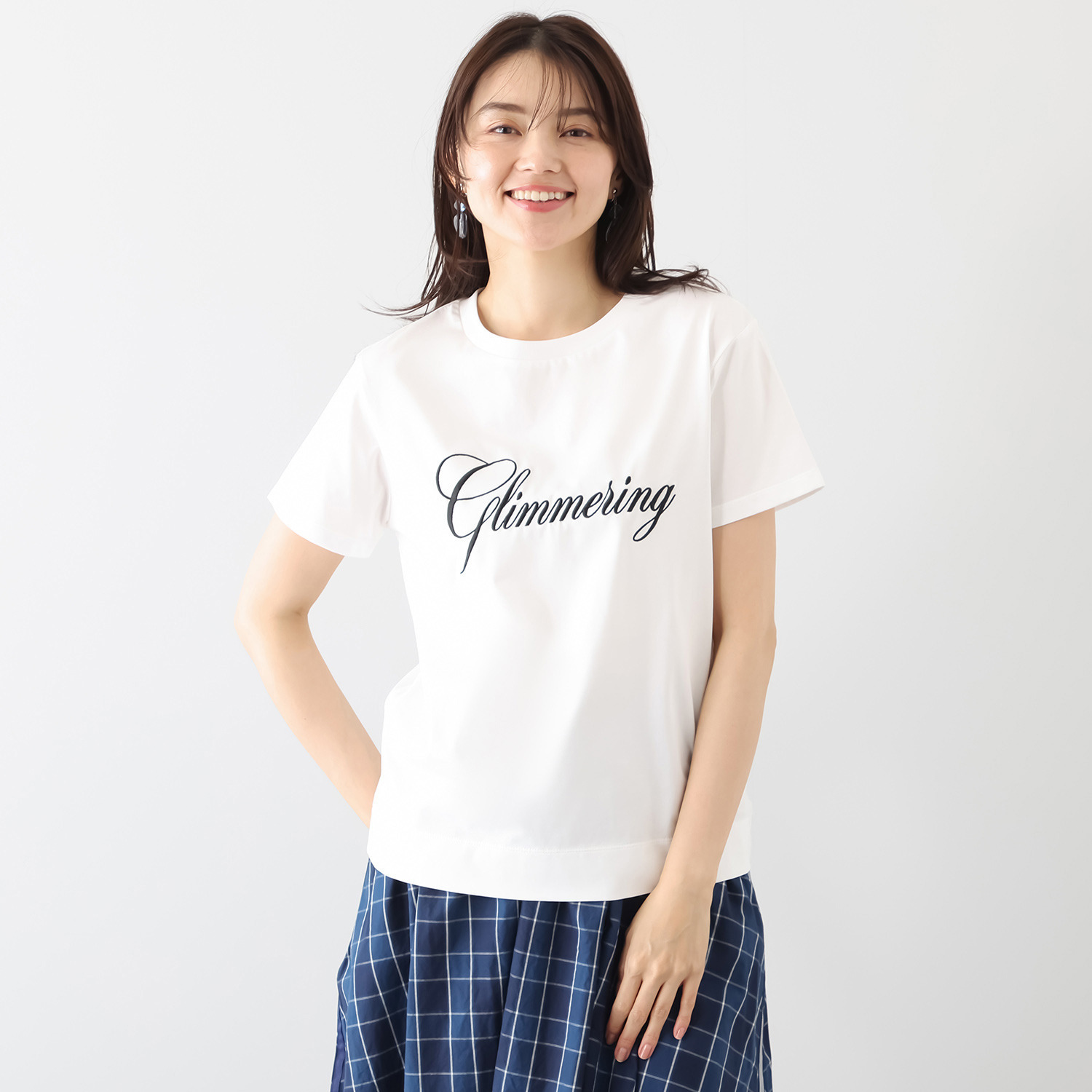 アンドスピカ 吸水速乾 エンブロイダリー コットン混プルオーバー