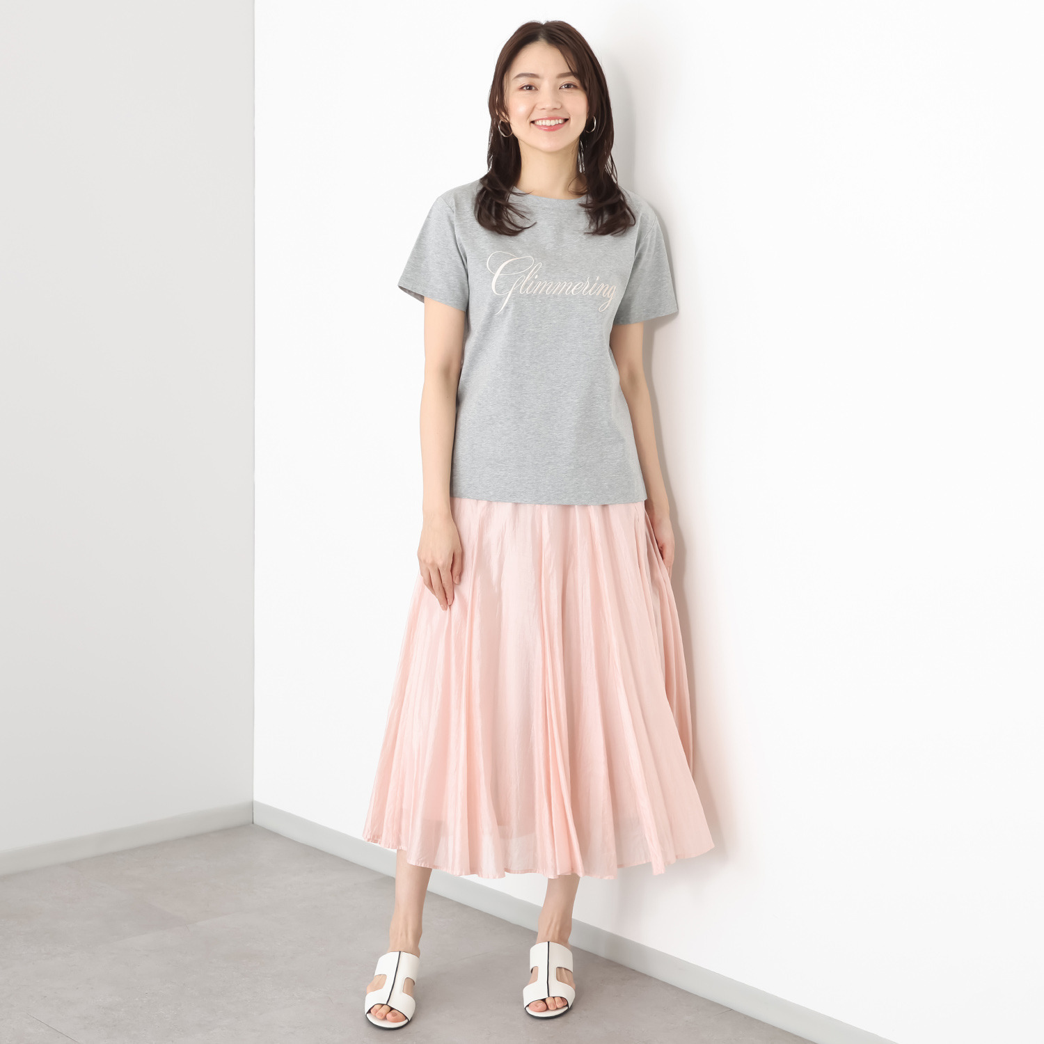 アンドスピカ 吸水速乾 エンブロイダリー コットン混プルオーバー