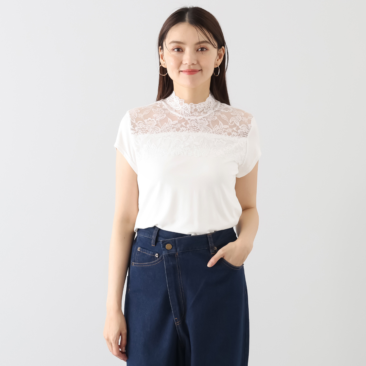 オトナノクラシ レースネック Ｔシャツ