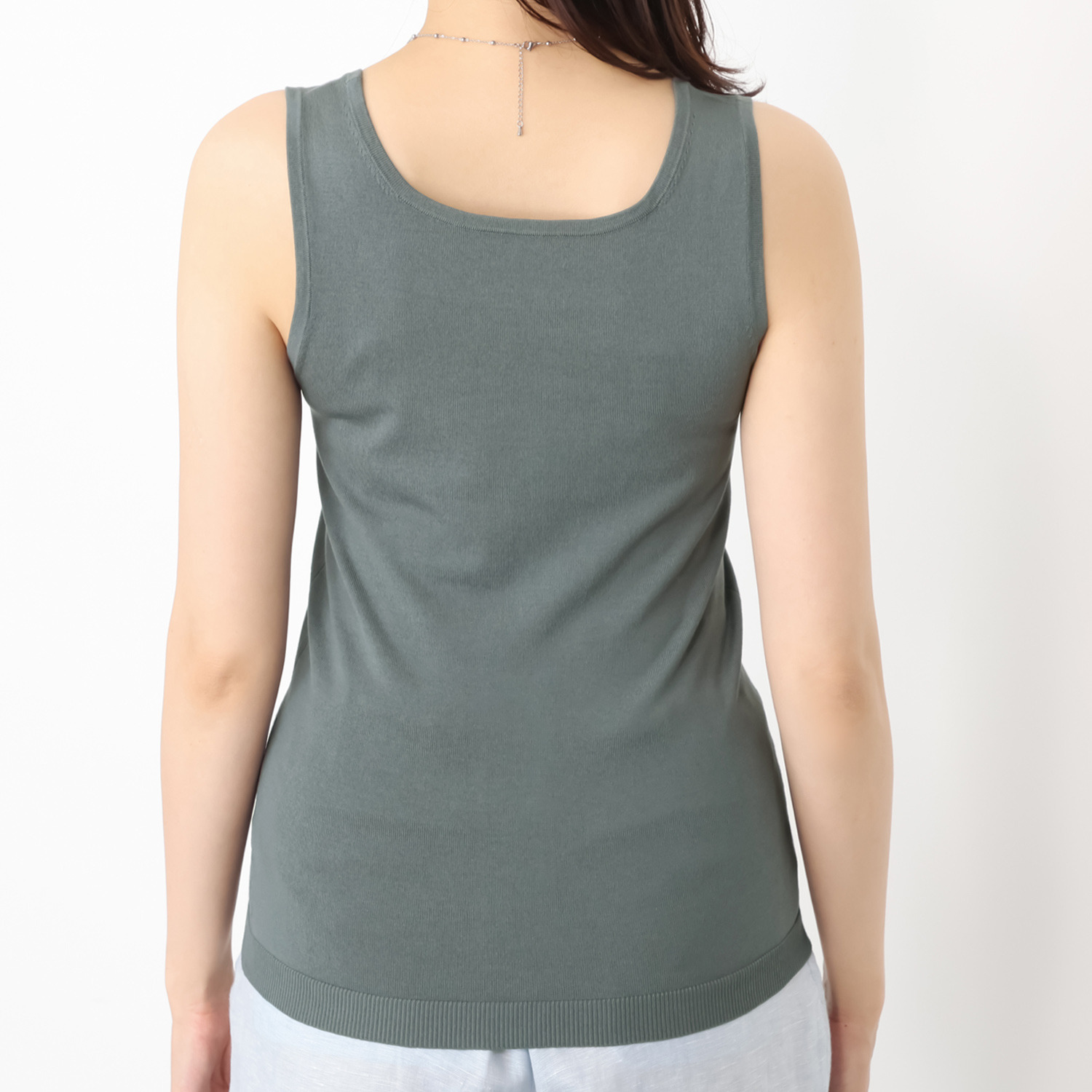 亀　恭子セレクト！ シャルルポ シルクブレンド スクエアネック ニットタンクトップ