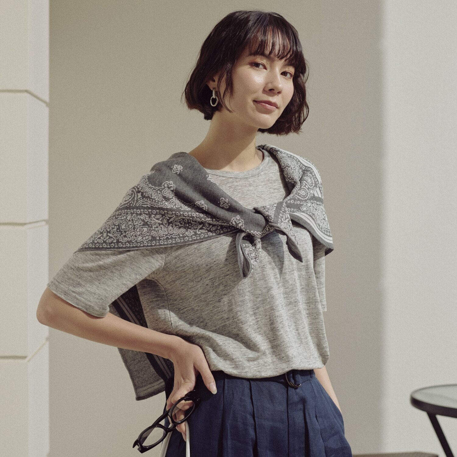 亀　恭子セレクト！ シャルルポ 日本製 トスコ社製 リネン１００％生地使用 カットソープルオーバー