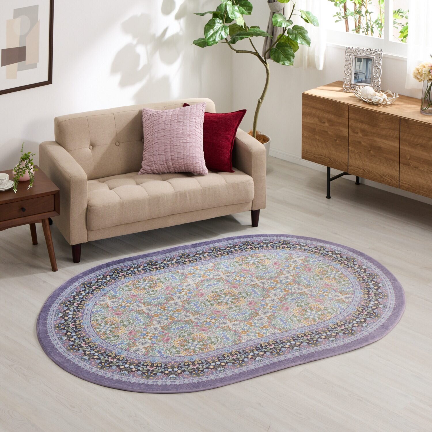 大津毛織 洗える・軽量・コンパクト スーパーファインペイント やわらかカーペット ＜楕円長方形＞