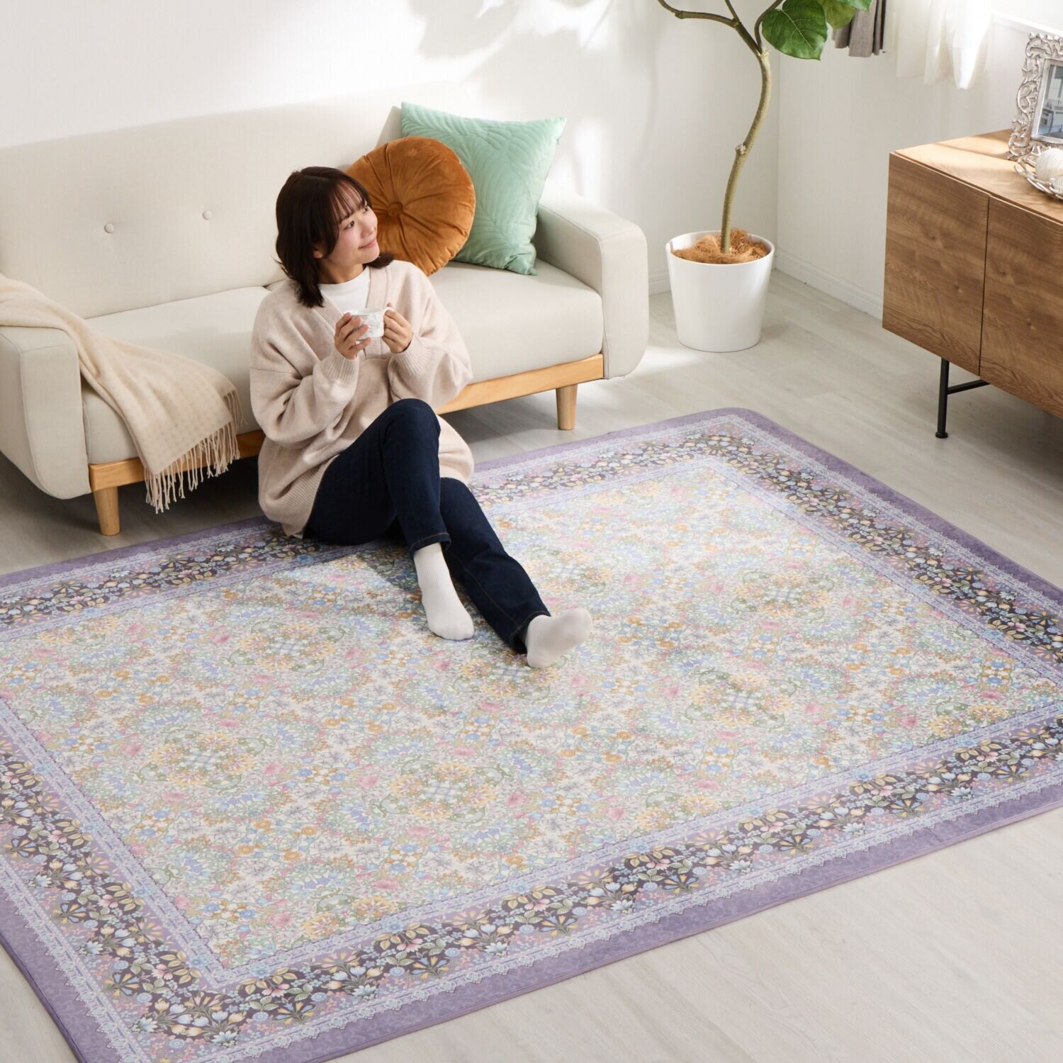 大津毛織 洗える・軽量・コンパクト スーパーファインペイント やわらかカーペット ＜長方形＞