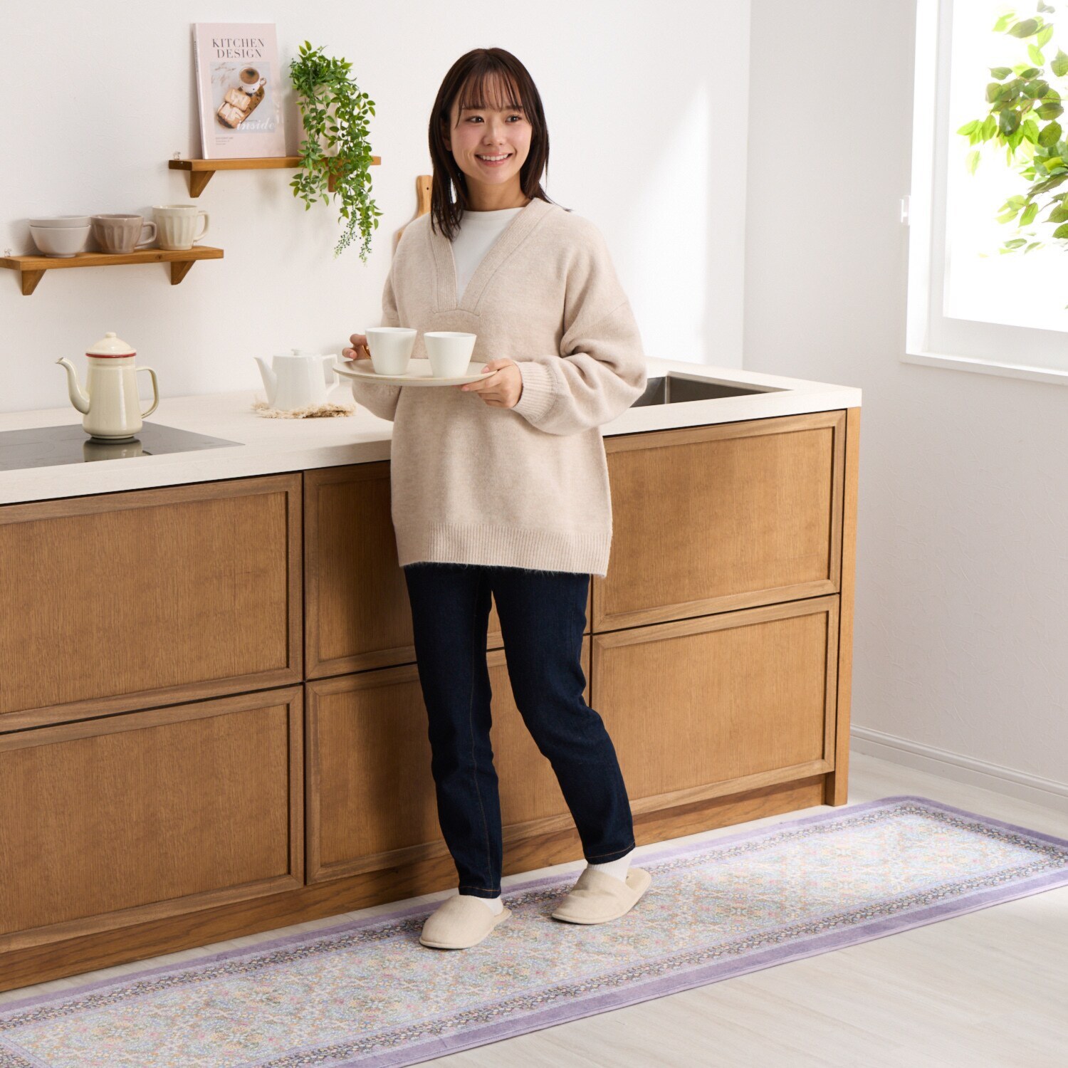 大津毛織 洗える・軽量・コンパクト スーパーファインペイント やわらかロングマット