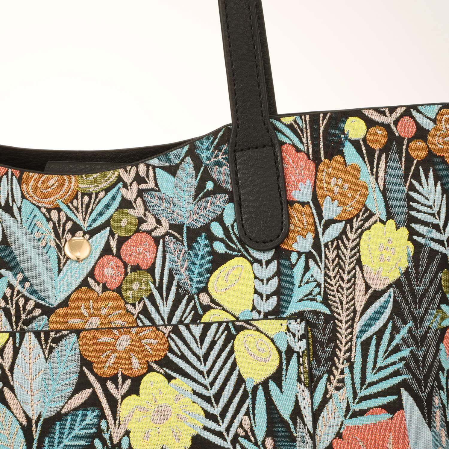 ラルジュ ボタニカルジャガード リバーシブル トートバッグ＆ ２ウェイショルダーバッグ ２点セット