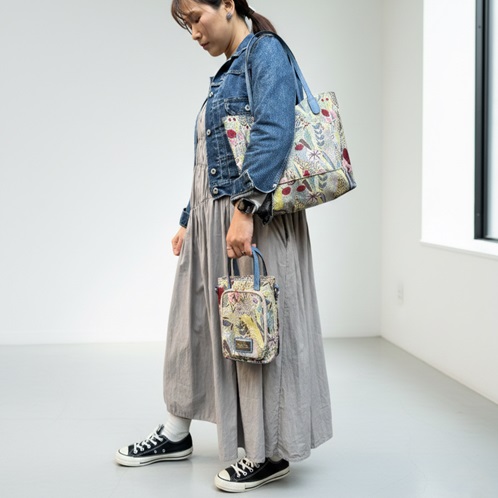 ラルジュ ボタニカルジャガード リバーシブル トートバッグ＆ ２ウェイショルダーバッグ ２点セット