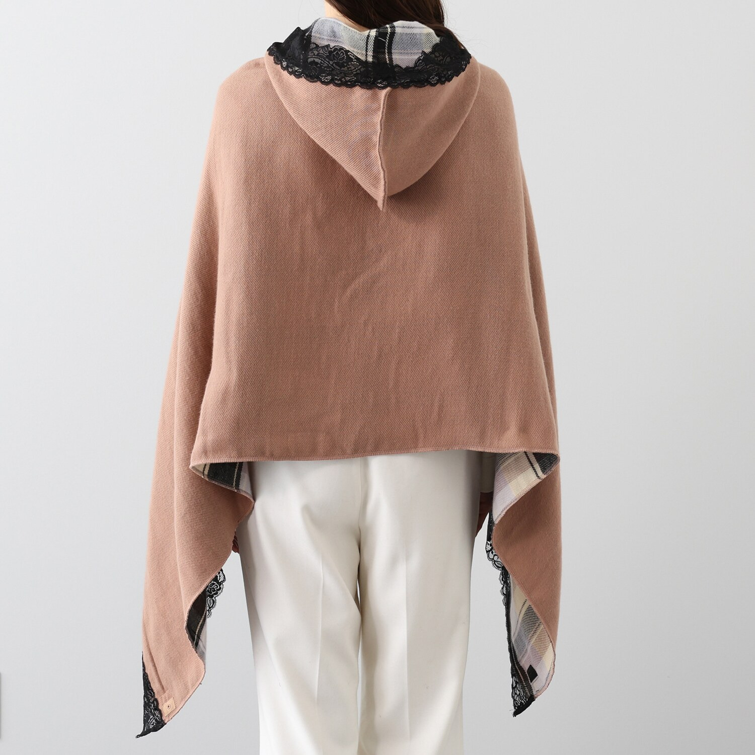 メイドバイスターズ 両面オシャレで可愛い！ あったか！ フード付き多機能 リバーシブル ボレロストール