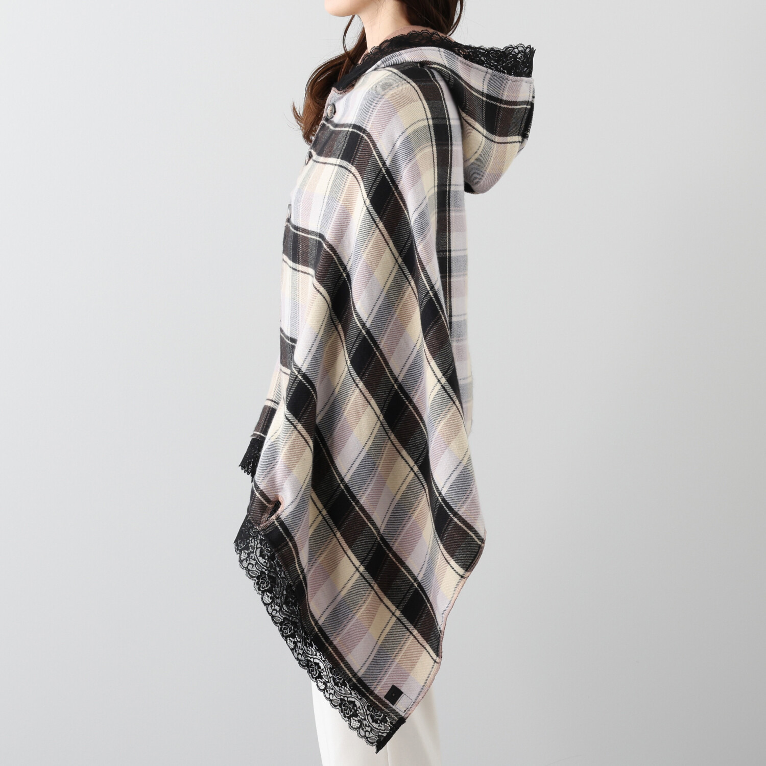 メイドバイスターズ 両面オシャレで可愛い！ あったか！ フード付き多機能 リバーシブル ボレロストール