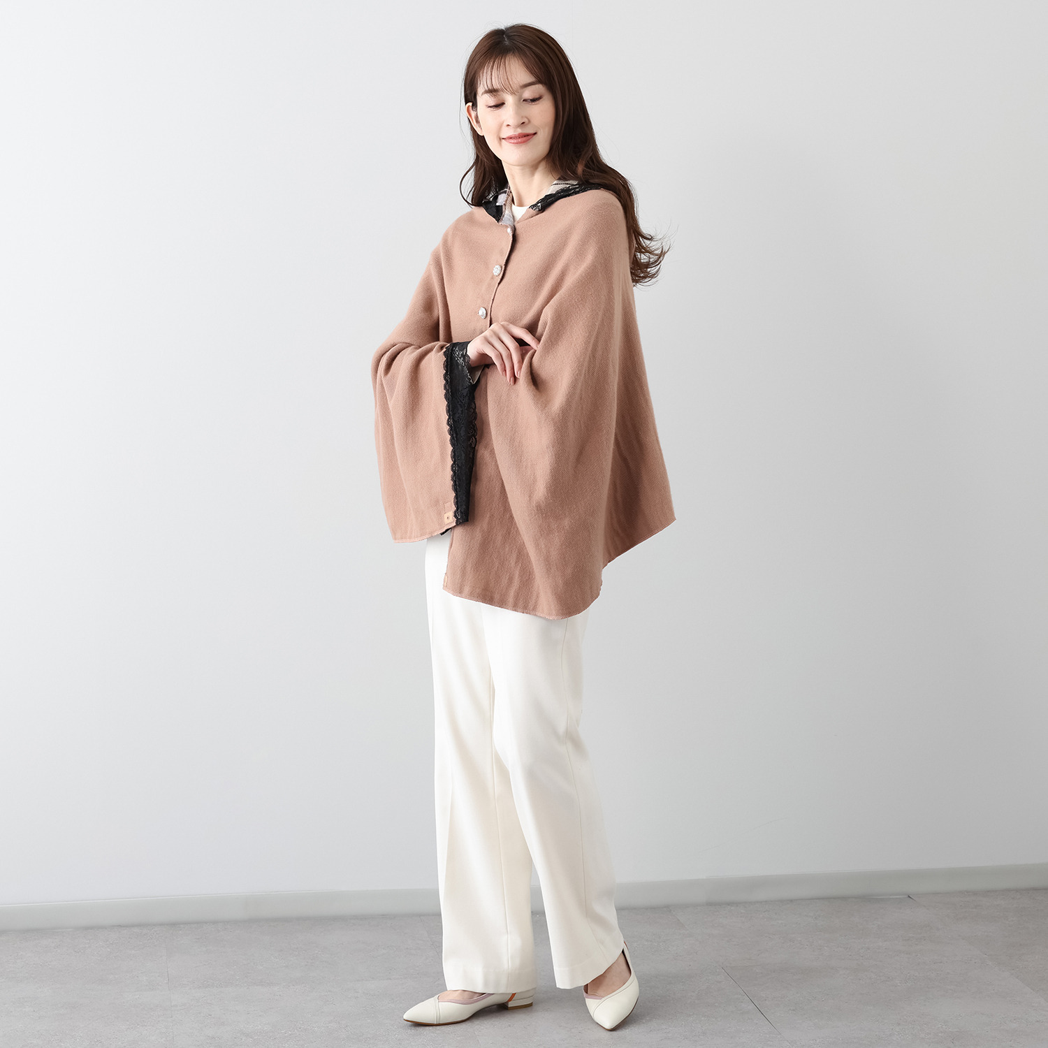 メイドバイスターズ 両面オシャレで可愛い！ あったか！ フード付き多機能 リバーシブル ボレロストール