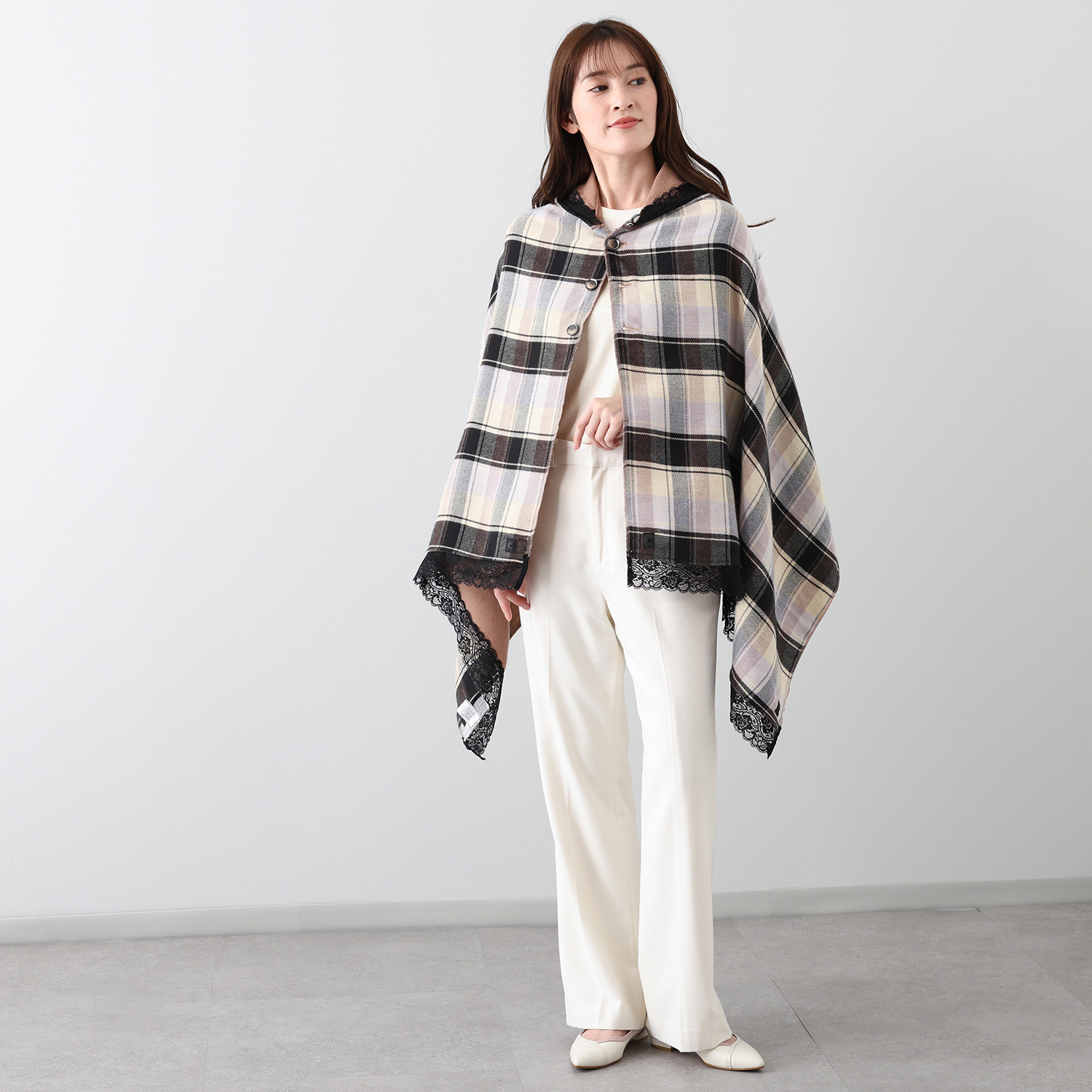 メイドバイスターズ 両面オシャレで可愛い！ あったか！ フード付き多機能 リバーシブル ボレロストール