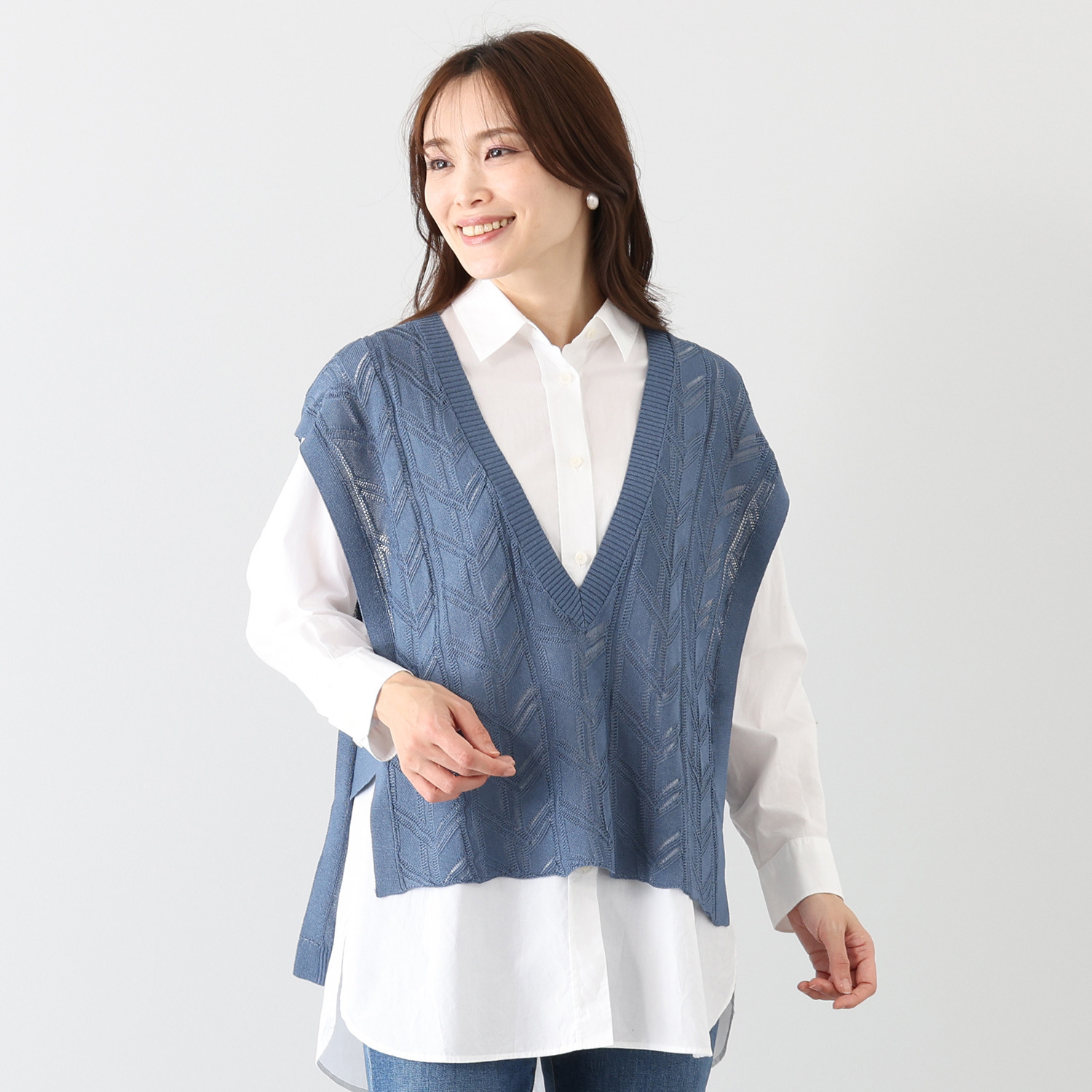 ビーウィズビー シャインスレッド 透かし編ベスト