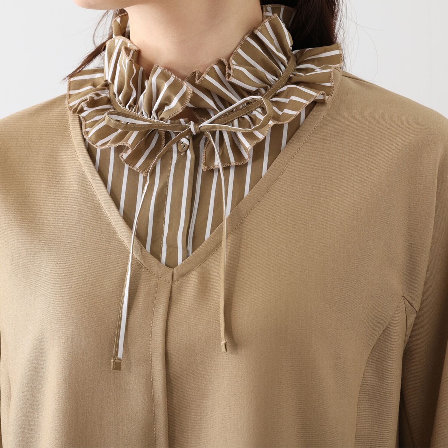 ビーウィズビー 重ね着風 襟付ワンピース