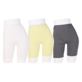 ジュエル オーガニックコットン混 ストレッチリブ編 三分丈ボトム３枚セット