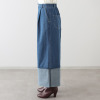 オジョウ 裾の折り返しが じゃじゃ馬ムスメな ワイドヘムデザイン デニムパンツ