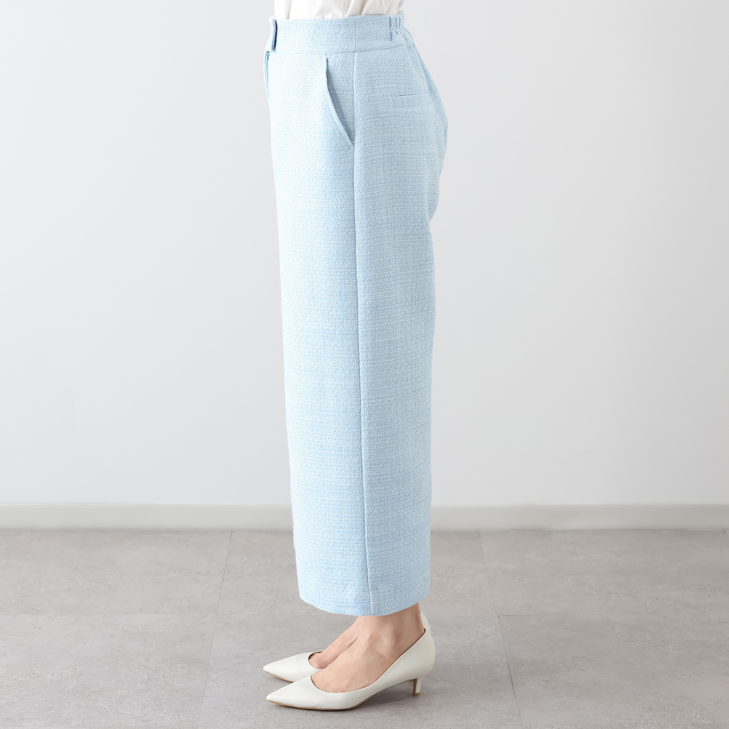 エル　ステュディオ スプリングツイード クロップトパンツ