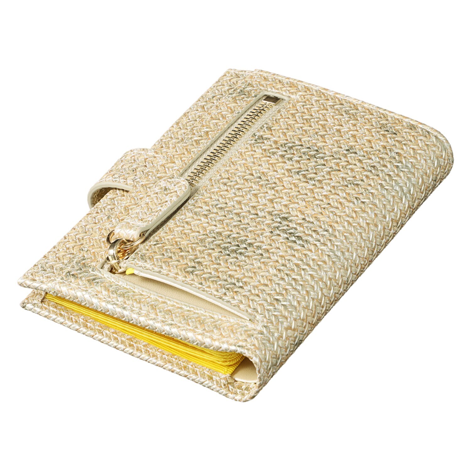 ビジューバイエアリスト メタリックゴートレザー カードケース型 コンパクトウォレット