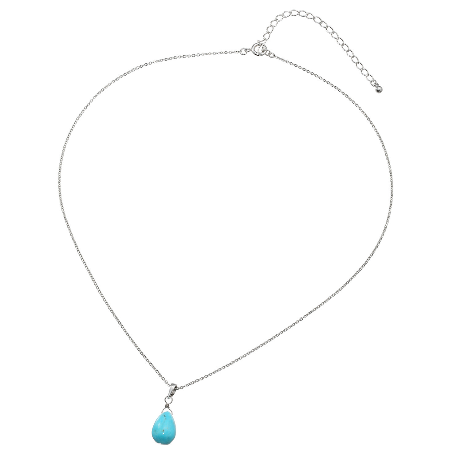 ミケランジェロ シルバー アリゾナ産ターコイズ ドロップシェイプ ペンダント