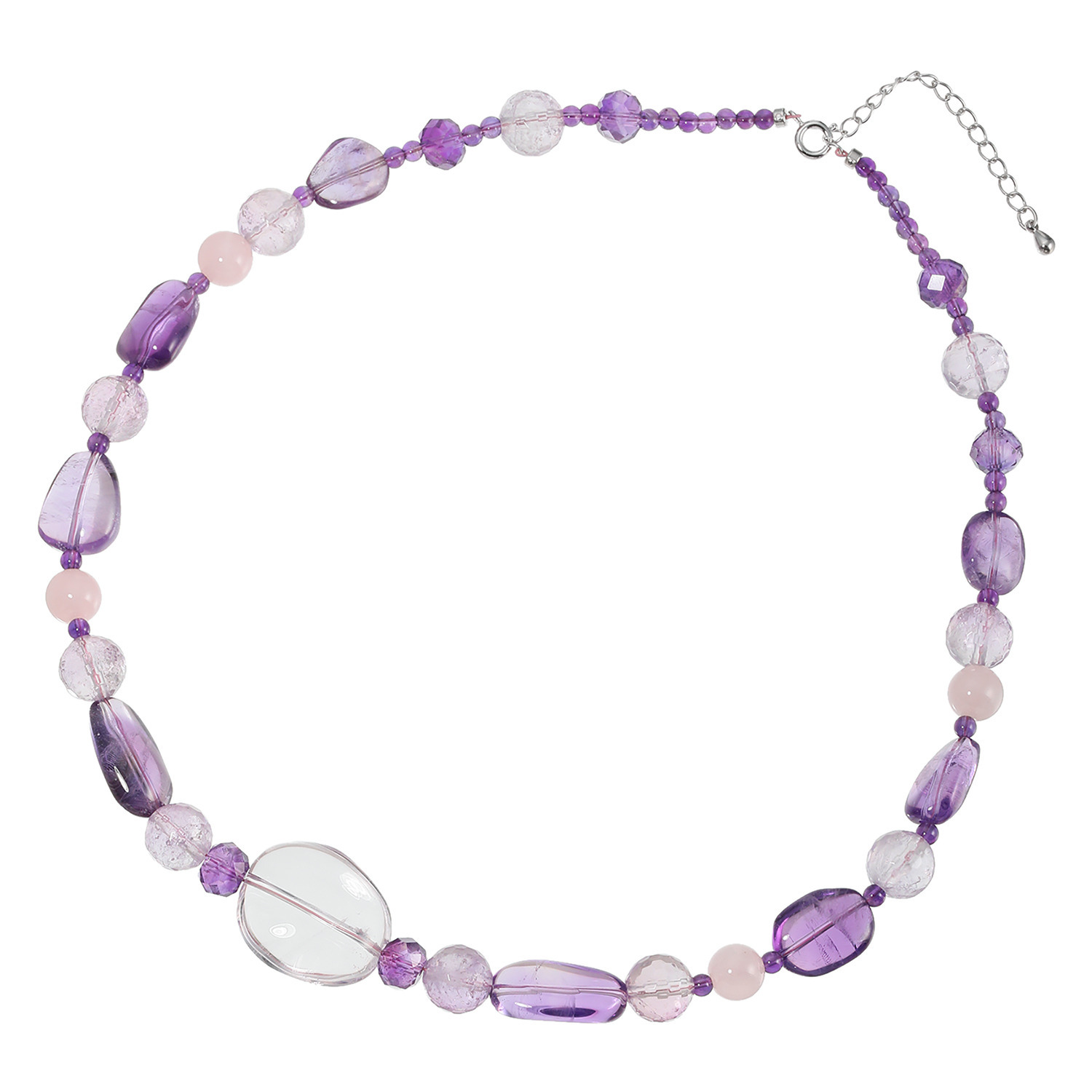 岩崎美智子コレクション アメシスト＆ ローズクォーツ ボリュームネックレス