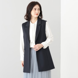 ポルトゥヴィーダ ウォッシャブル・はっ水 防汚・ニット素材 テーラードジレ